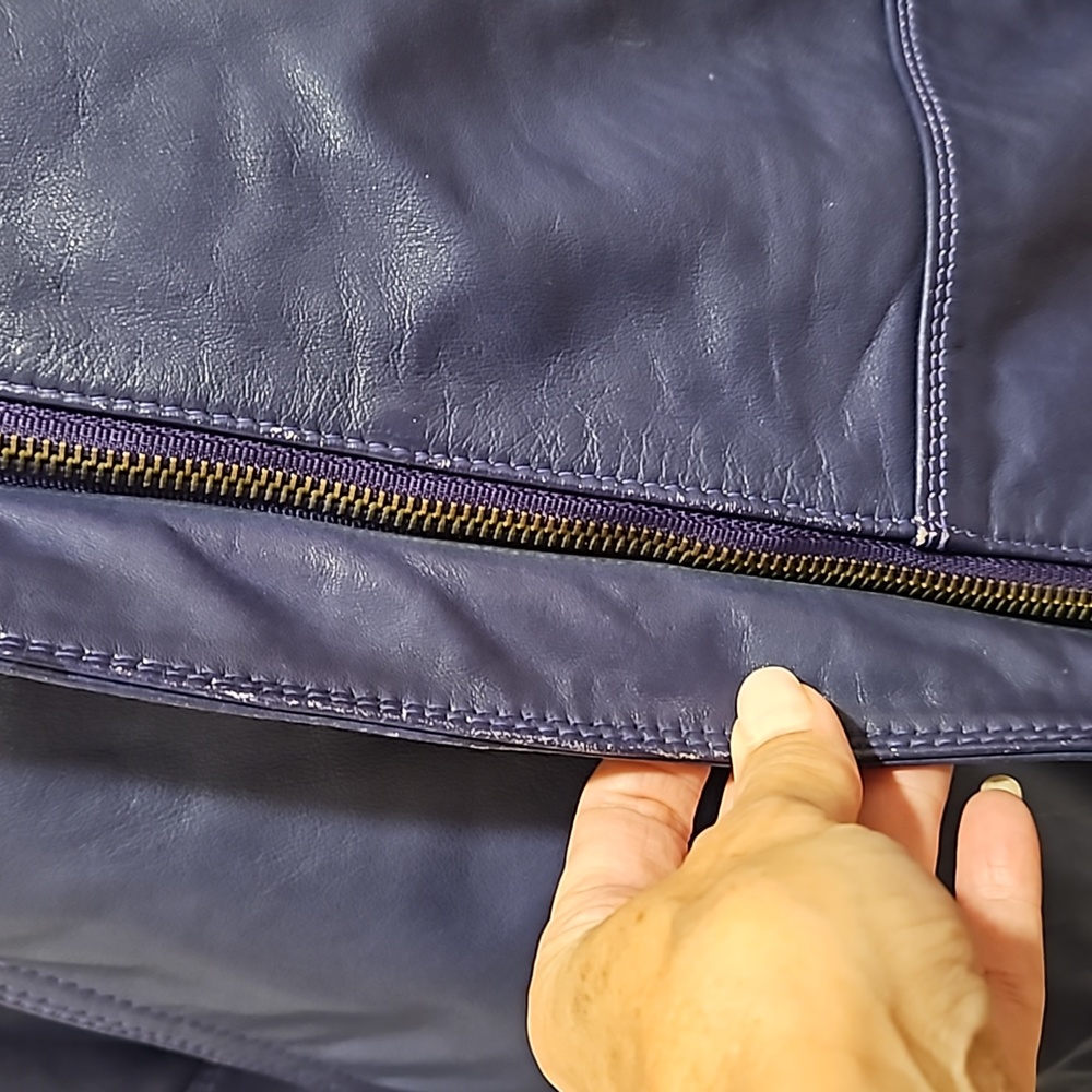 WILSON'S LEATHER Purple bomber biker moto jacket pockets lined  great color! - Picture 8 of 16